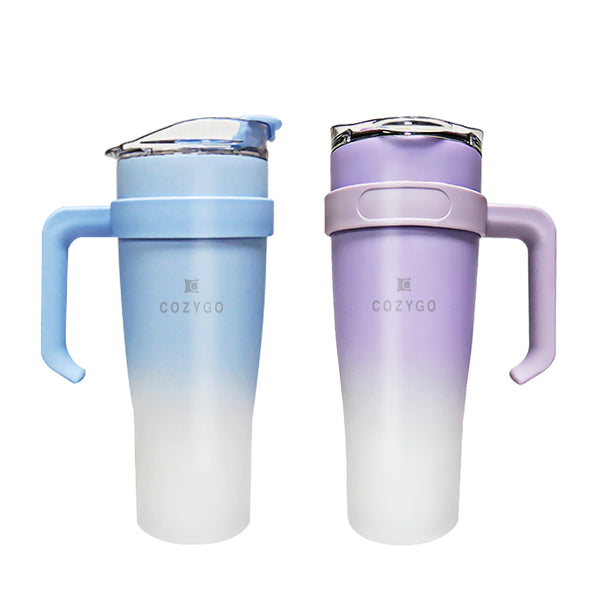 【 Spring Limited Promotion】40 oz Food Grade 304 Stainless Steel Mug with Handle, Stainless Steel Straw, Leak Proof Insulated Mug, Silicone Non-Slip Bottom Coffee Mug, Car Mug, Holds Ice Water for 34 Hours or Hot Water for 15 Hours Drinking Mugs
