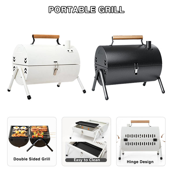 Portable Outdoor Double Sided Grill, Compact Cylindrical Grill, Cylindrical BBQ Grill, Double Sided Frying, For Outdoor Cooking Backyard Camping Picnic Beach, Multi-Person Grill, Charcoal Grill for Home Smokeless BBQ Grill